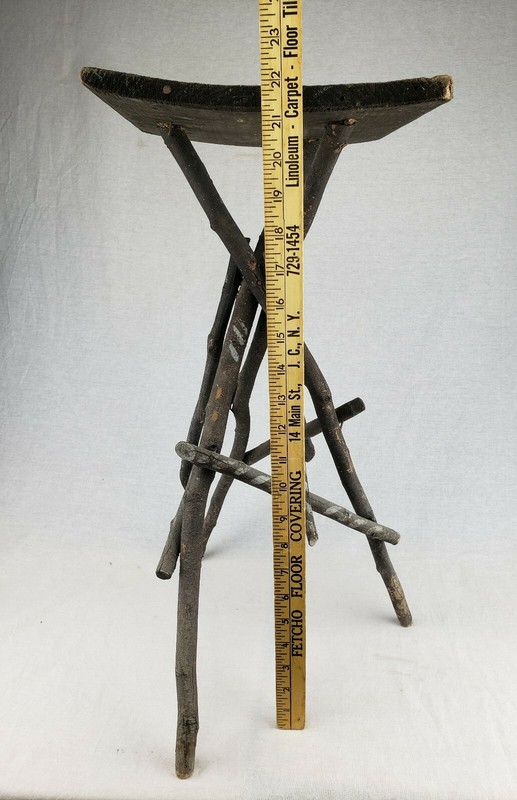 Antique Adirondack Twig Table ADK Primitive Folk Art Rustic Tramp Art Wood Stand gallery
