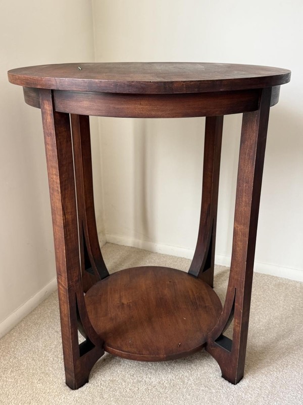 Antique Art Deco KNOXVILLE TABLE & CHAIR CO Mahogany Wood 2-Tier Parlor Table