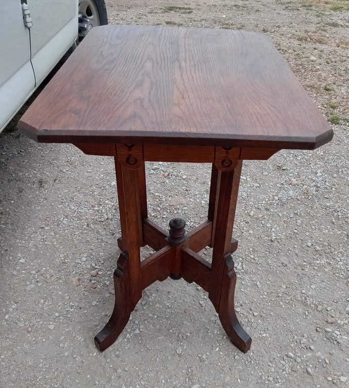 Solid Oak Carved Parlor Table / Center Table (PRT139) gallery