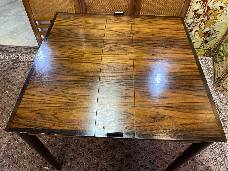 Very Nice Rosewood Mid Century Modern Dining Table Draw Leaf Square Denmark Mark gallery
