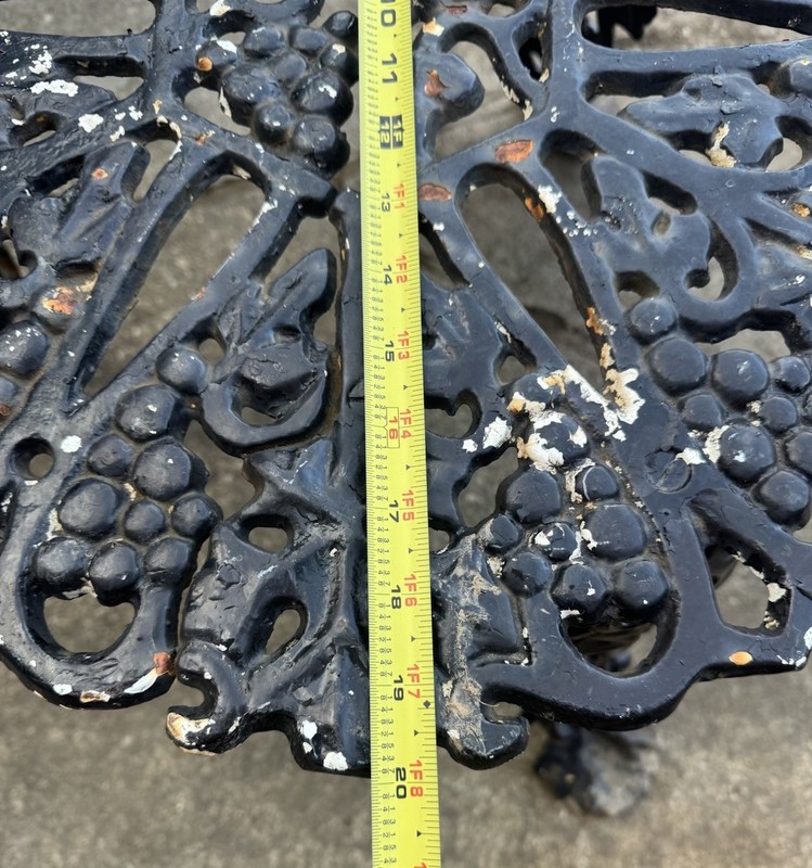 Antique Vintage Victorian Grape Vine Cast Iron Patio Table Grapes & Leaf Garden gallery