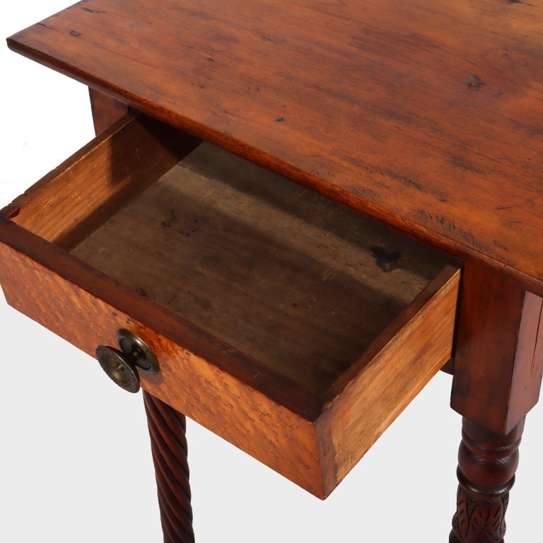 Sheraton Mahogany & Birds Eye Maple Side Stand With Rope-Twist Legs C1830 gallery