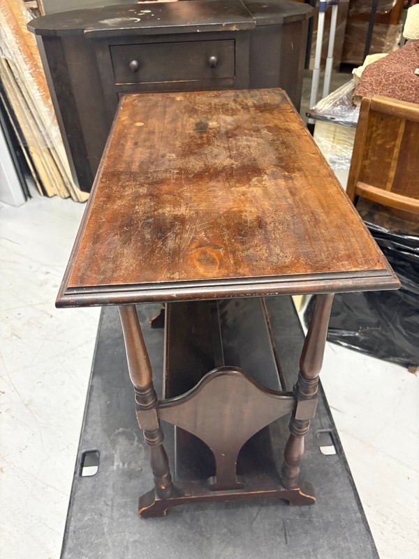 Mid-Century American Classical Mahogany Magazine Rack small console Table. gallery