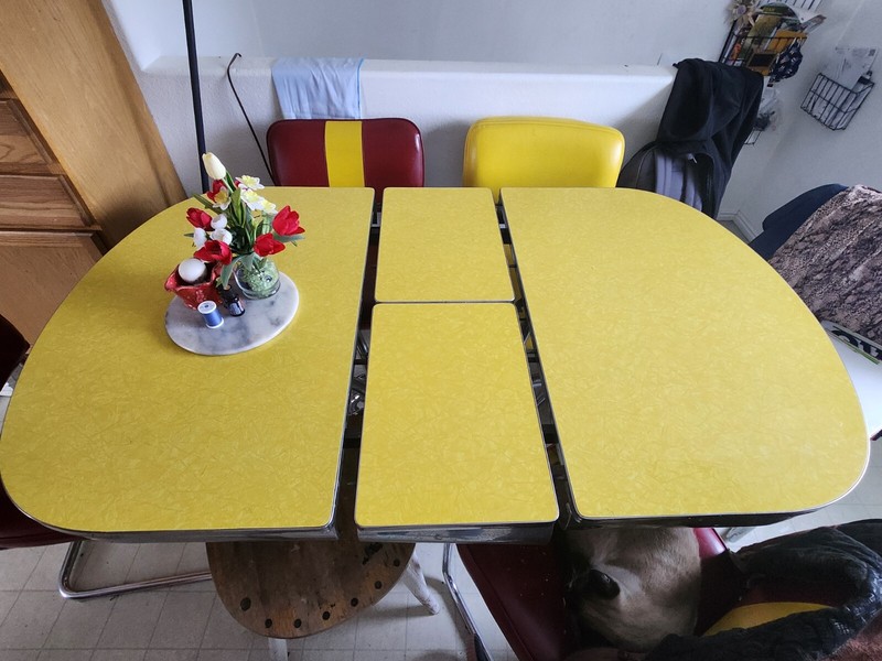 vintage chrome formica table