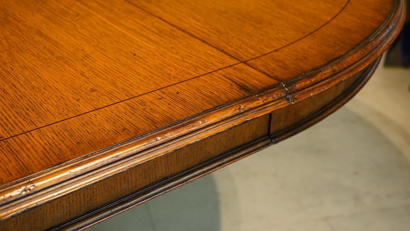 Beautiful 7' transitional Oak oval round pedestal dining Kitchen table gallery