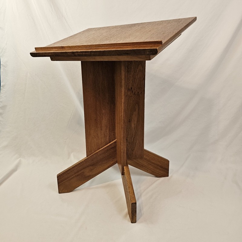 Vintage Library Lectern Book Bible Stand Display Mission Arts & Crafts Walnut gallery