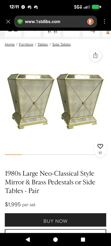 Mirrored Dinner Table Base /Display, Vintage Showcase Bedside End Table gallery