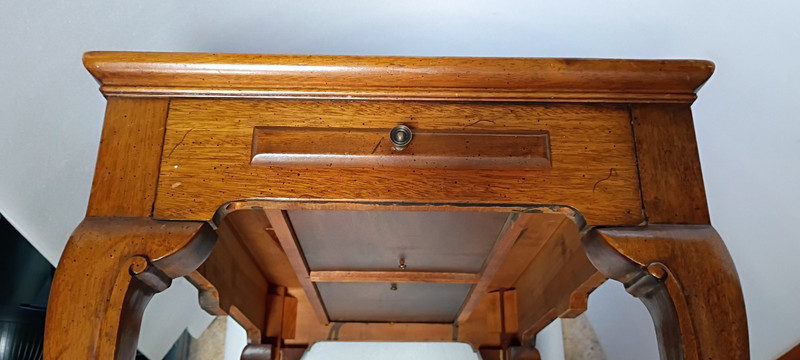 Hickory Chair Co. Queen Anne Style Tea Table with 2 pullout trays. NEEDS RESTOR gallery