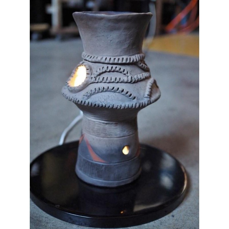 Jomon Pottery Table Lamp Koro-ten Size D Used Japan 15cm (5.9in) gallery