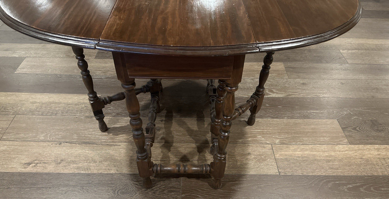 William & Mary Style Gateleg Drop Leaf Table Barley Twist Drawer gallery