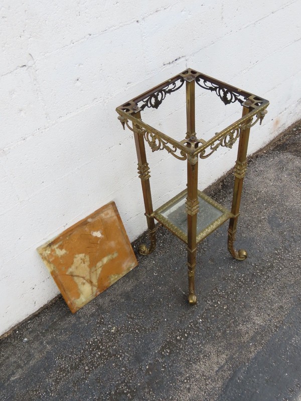 Victorian Onyx Top Two Tiers Flower Statue Stand Pedestal Table 6343 gallery