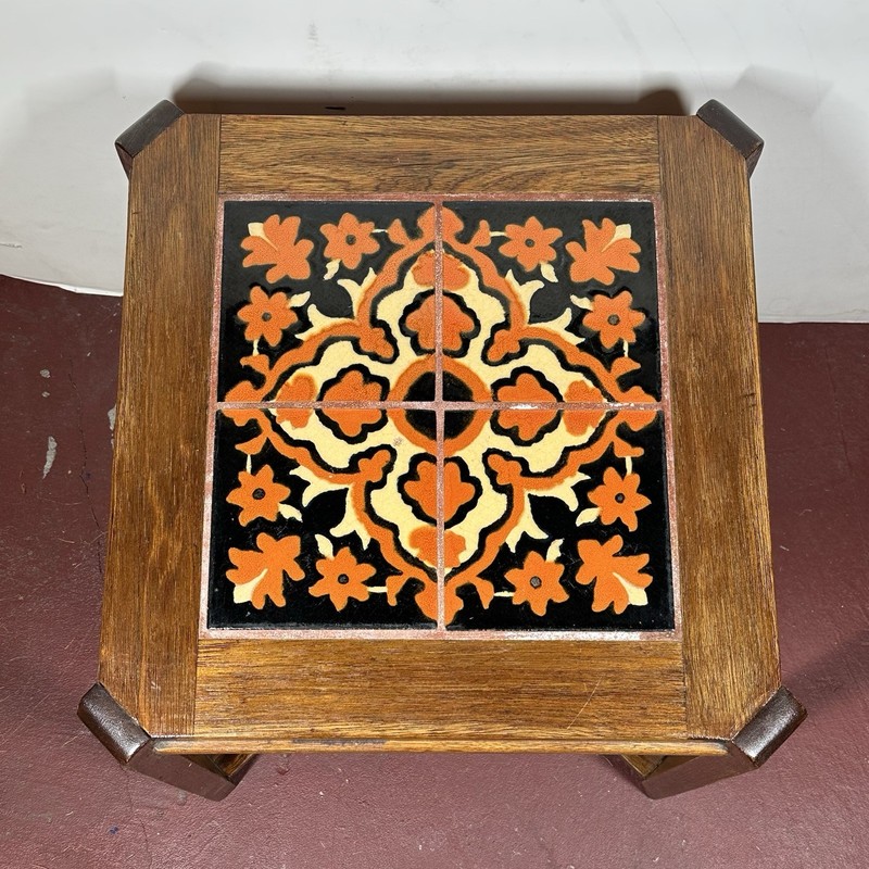Vintage 1970's Tiled Side Table 19" x 19" x 18.5" gallery