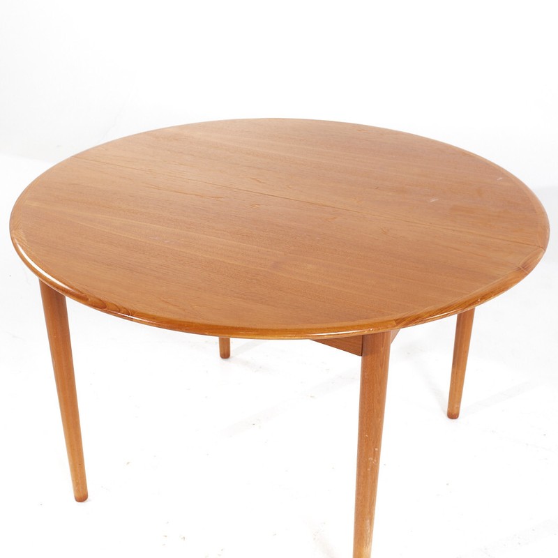 William Watting Style Mid Century Danish Teak Expanding Dining Table with 2 Leav gallery