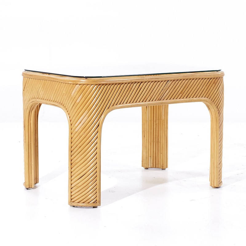 Gabriella Crespi Style Pencil Reed Mid Century Side Table