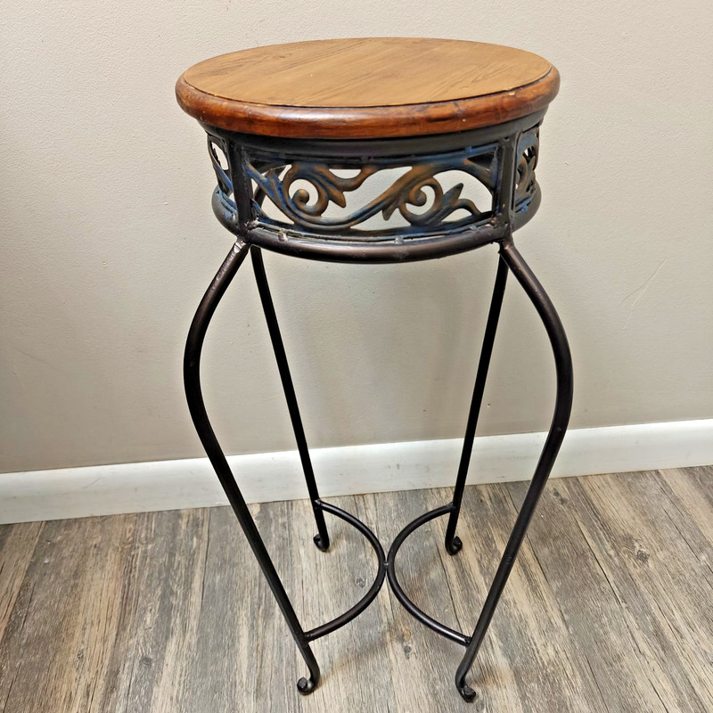 Wood Top Metal Plant Stand gallery