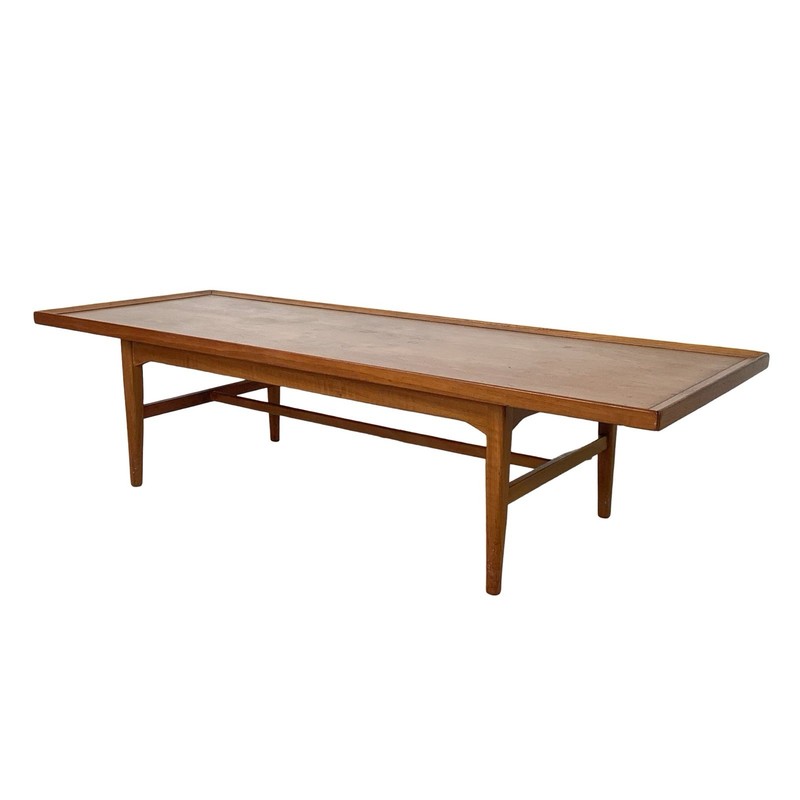 Drexel Declaration Cocktail Table Kipp Stewart Walnut Rosewood Inlay MCM