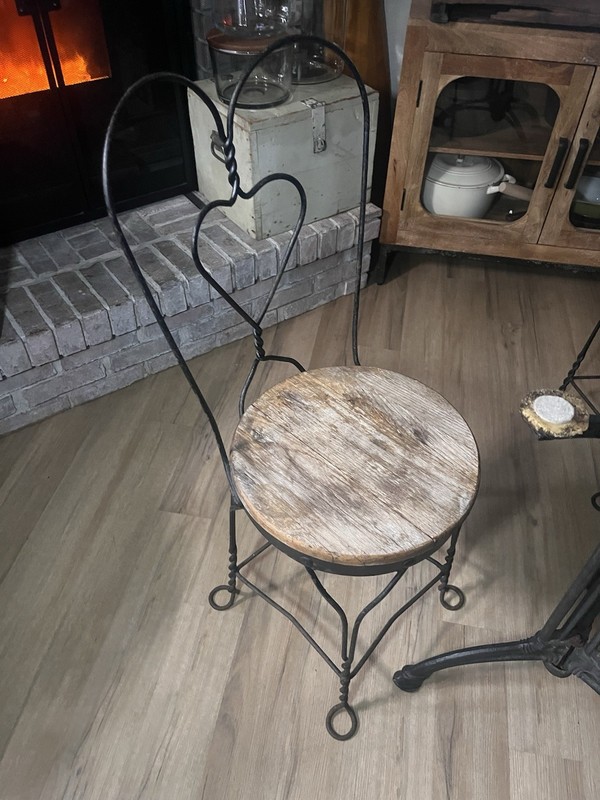 Bistro Table French Style Cast Iron & Granite 3 Leg, Jointed, 2 Parlor Chairs gallery