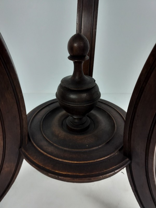 Stunning antique Pedestal Plant stand carved wood with spindles Side table WOW gallery