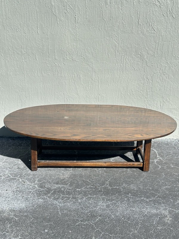 Vintage Cushman Classics Drop-Leaf Oval Coffee Table – Solid Oak gallery