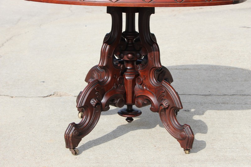 Magnificent Thomas Brooks Solid Walnut Large Victorian Center Table ~Ca.1870 gallery