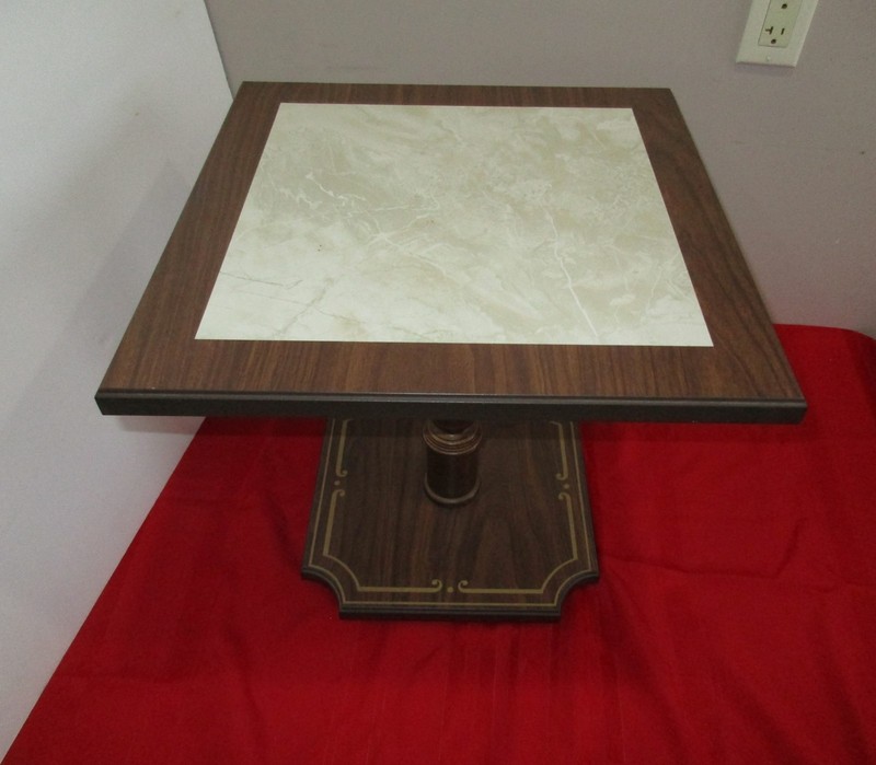 Mid Century Modern faux marble top side table