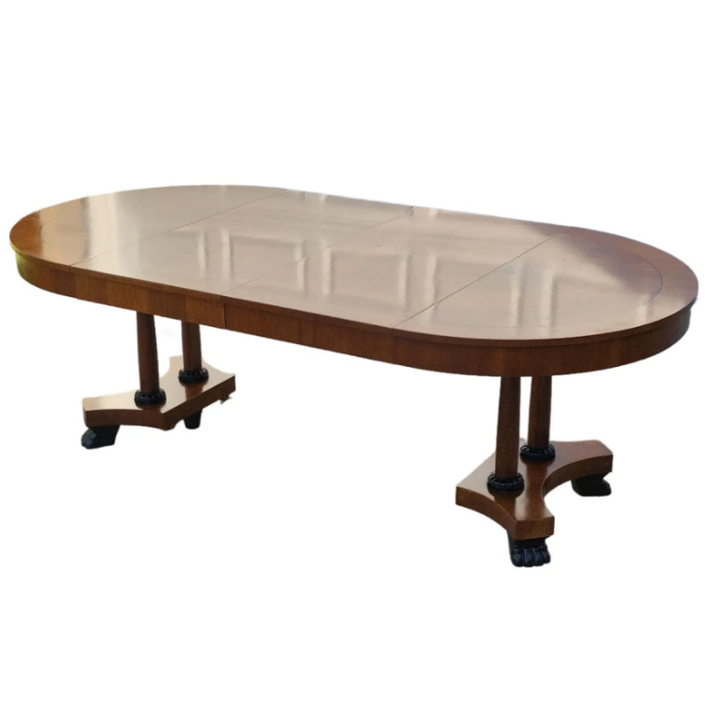 1992 Baker Furniture Palladian Oval Extension Dining Table Empire Neoclassical