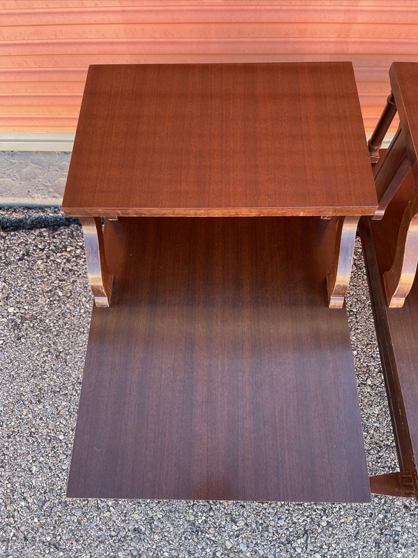 Pair Of Vintage Mersman End Table Genuine Mid Century Modern Tiered Step 2 Tier gallery