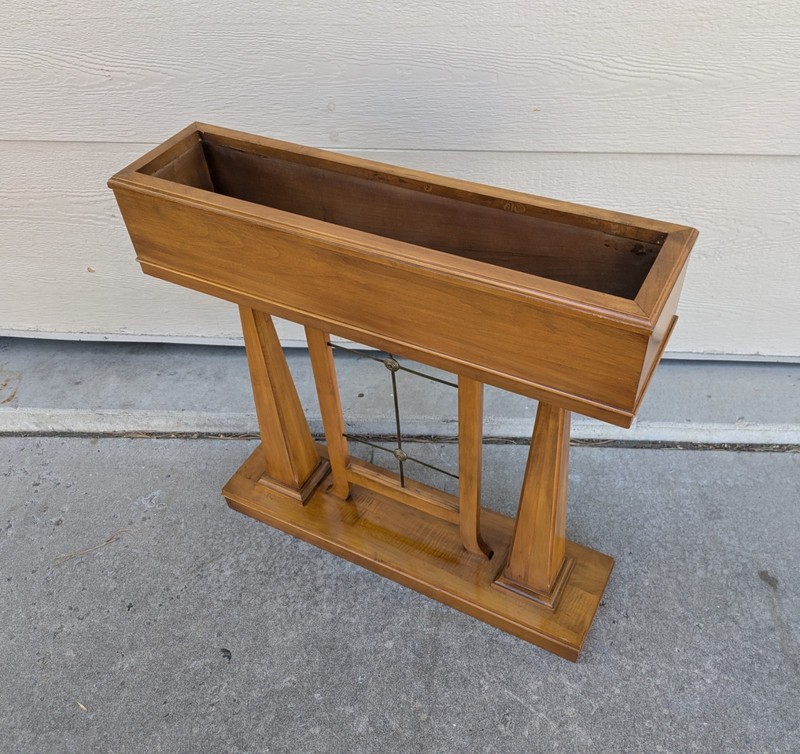 Vintage Mid Century Modern Maple Wood Plant Stand Console Table Trough Box F34 gallery