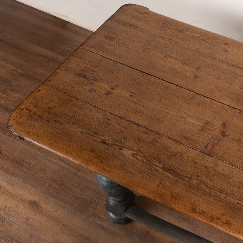 18th Century Blue Painted Library Refectory Table Console, Denmark gallery
