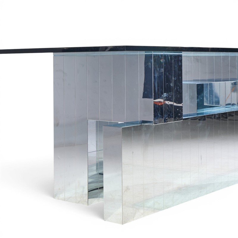 Paul Evans for Directional Cityscape Mid Century Chrome Dining Table gallery