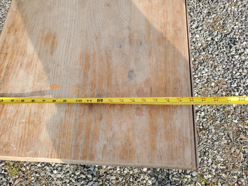 1930s Antique Drop Leaf Kitchen Table Solid Wood Gray Washed 36" x 36" gallery