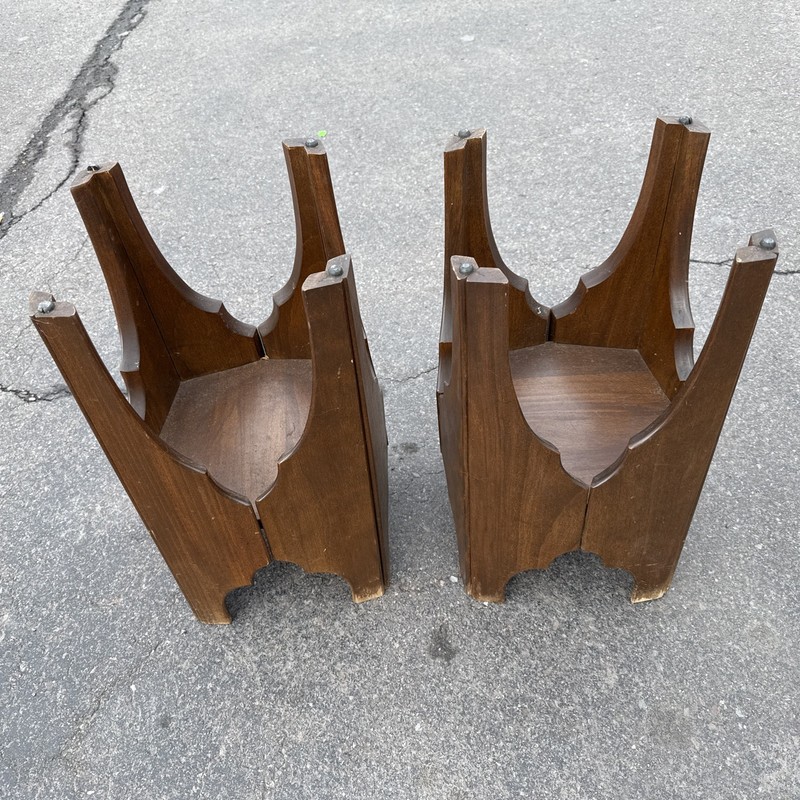 2 VTG Harvey Probber Mid Century End Tables Missing Glass Tops gallery
