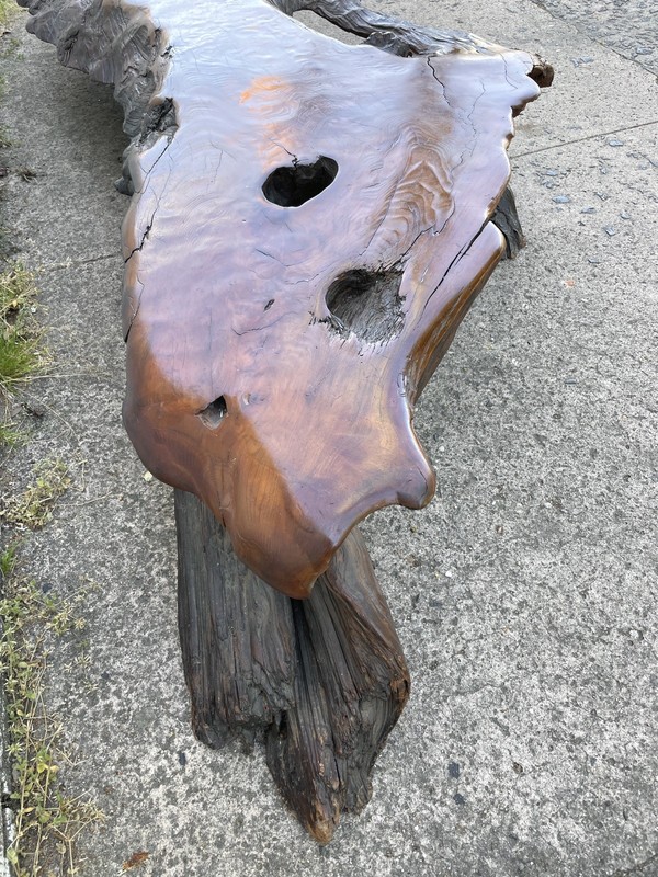 VTG 1970’s Single Slab Live Edge Coffee Table, 9ft , Custom Built, Organic, MCM gallery