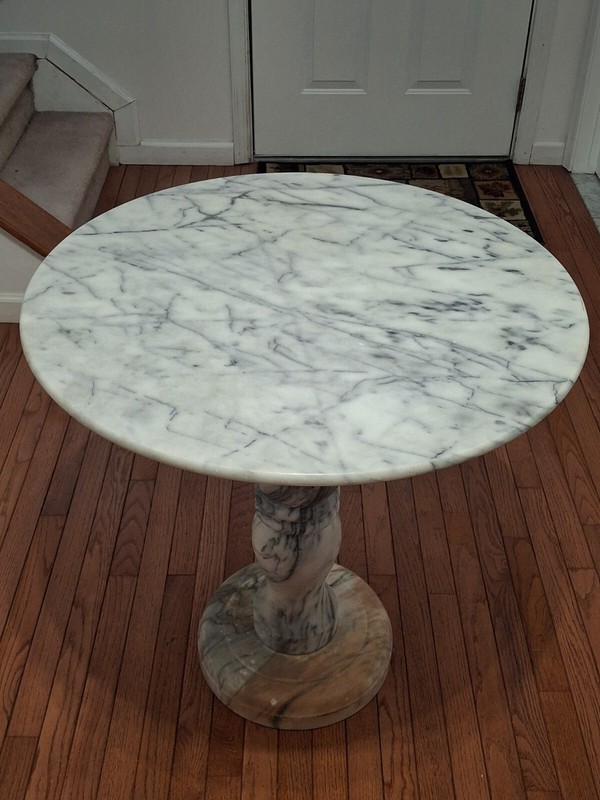 Solid Marble Round Pedestal Table - 30" Wide X 30" High - Very Heavy 150 lbs gallery