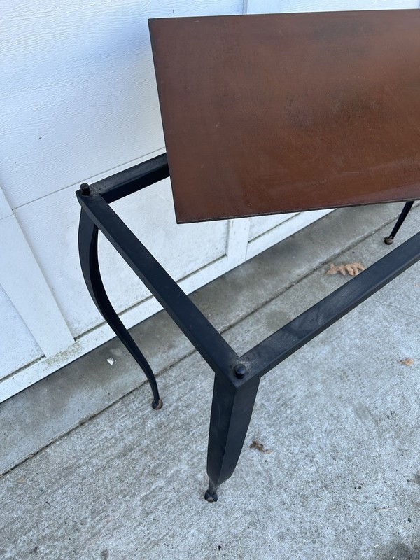 Fine Hand Crafted Delicate Cabriole Leg Iron 48” Console Table ~ Modern gallery
