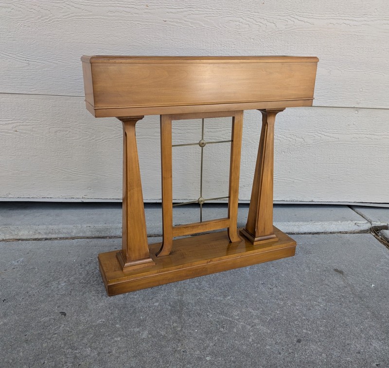 Vintage Mid Century Modern Maple Wood Plant Stand Console Table Trough Box F34 gallery