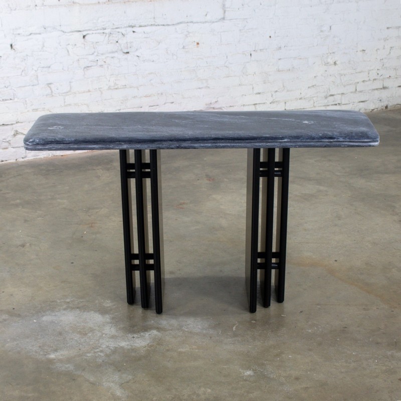 Scandinavian Post Modern Sofa Console Table Marble Top Bendixen Designs Denmark
