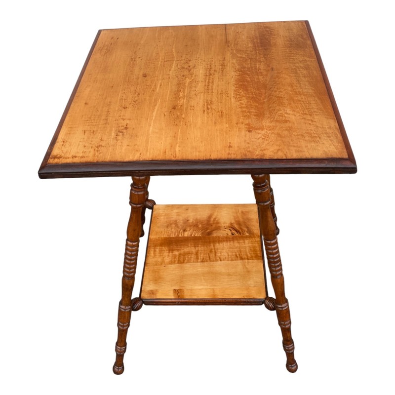 Early 1900s Victorian Style American Maple Parlor & Accent Table, gallery