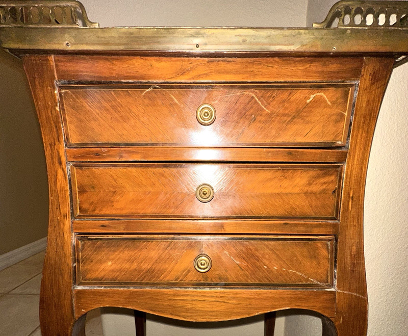 ANTIQUE LOUIS XV STYLE SIDE END TABLE ROUGE MODELED MARBLE TOP 19th CENTURY gallery