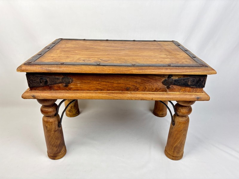 Antique Rustic Medieval Style Wood & Iron Side End Table SOLID – Pick Up Raleigh