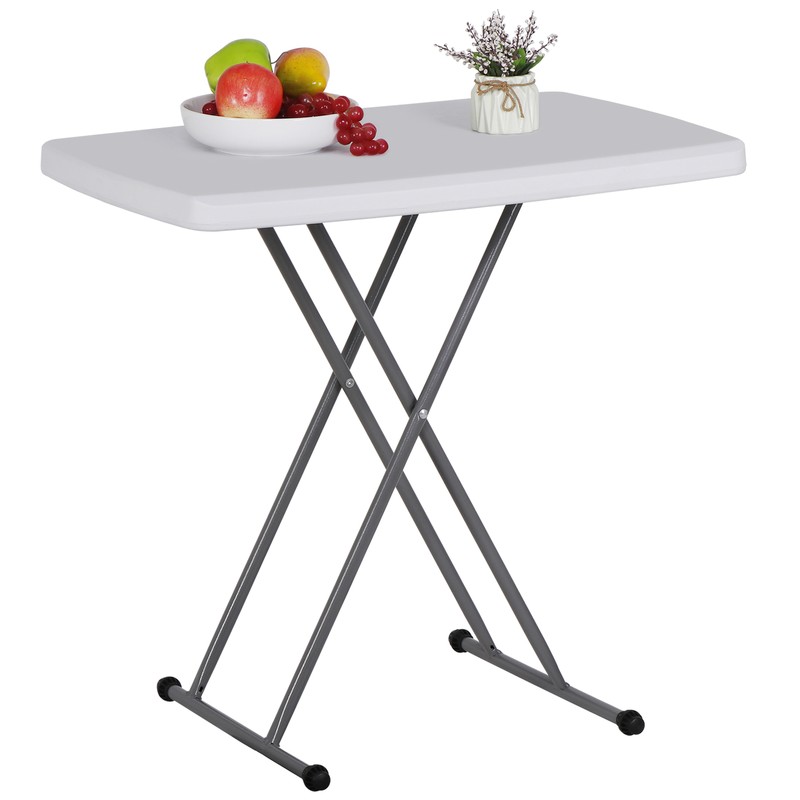 Adjustable 30″ Folding Table Laptop Metal Frame Camping Table Indoor Outdoor