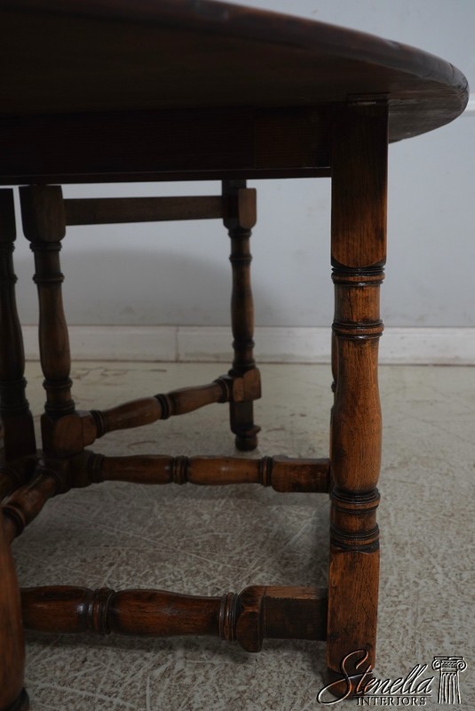 L70660: Vintage English Oak Gate Leg Drop Leaf Dining Table gallery