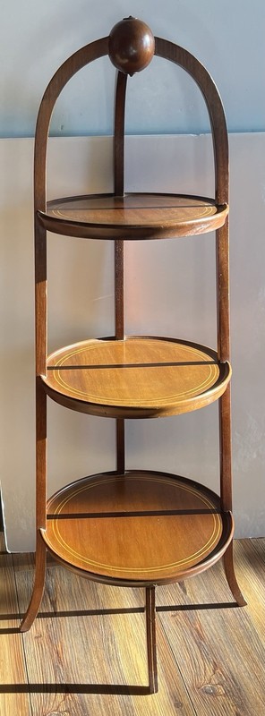 ANTIQUE ENGLISH 3 TIER Pastry Tea Dumbwaiter DESSERT DISPLAY TABLE