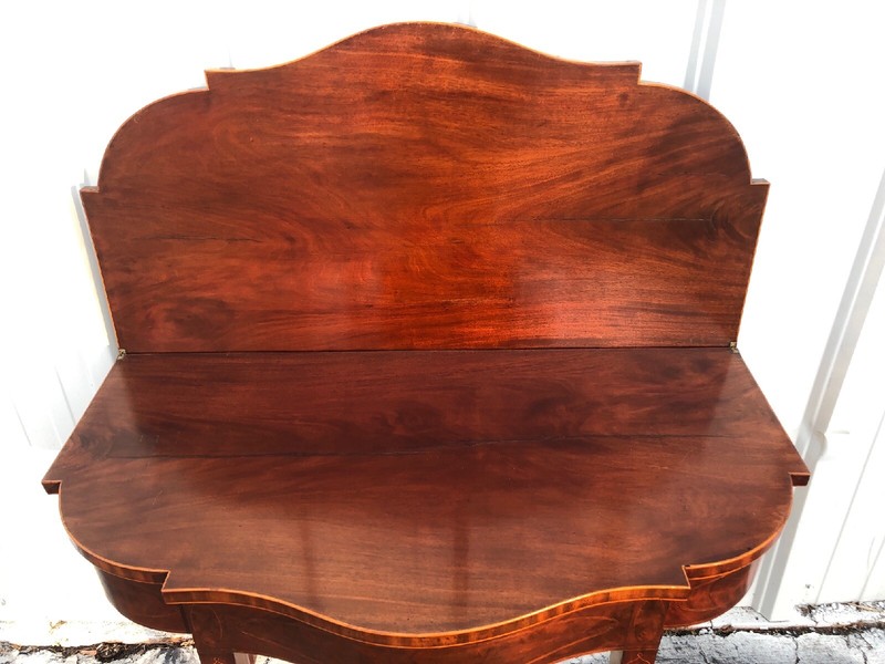 Rare New York Hepplewhite Inlaid 5 Leg Card Table 29 3/4” X 36 1/4” X 17 1/2” gallery