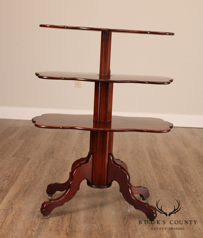 English Regency Antique Mahogany Metamorphic 3 Tier Dumb Waiter Table (B) gallery