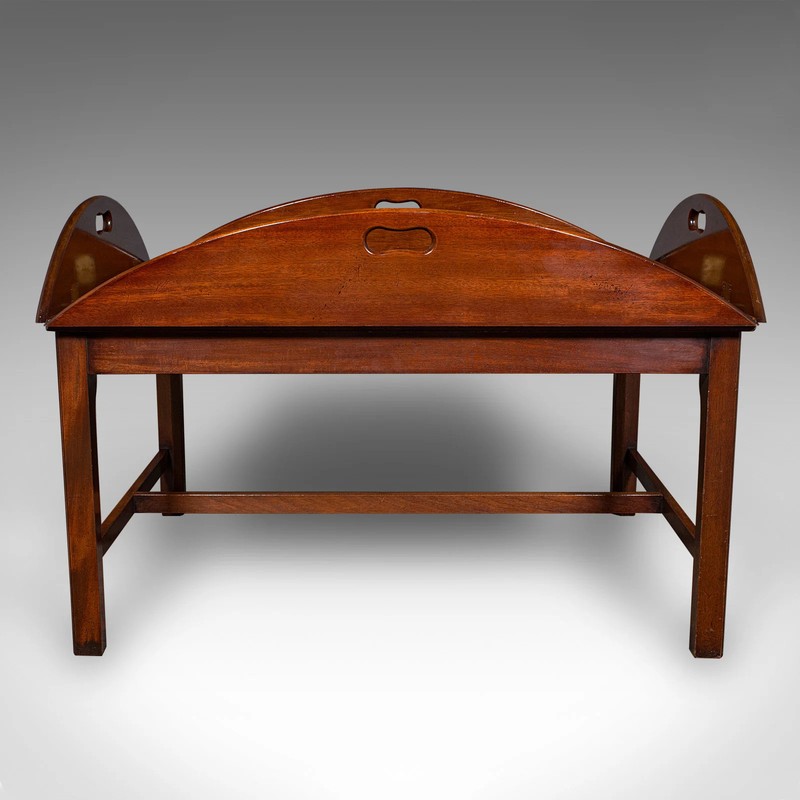 Vintage Butler's Tray Table, English, Serving Stand, Regency Revival, Art Deco gallery