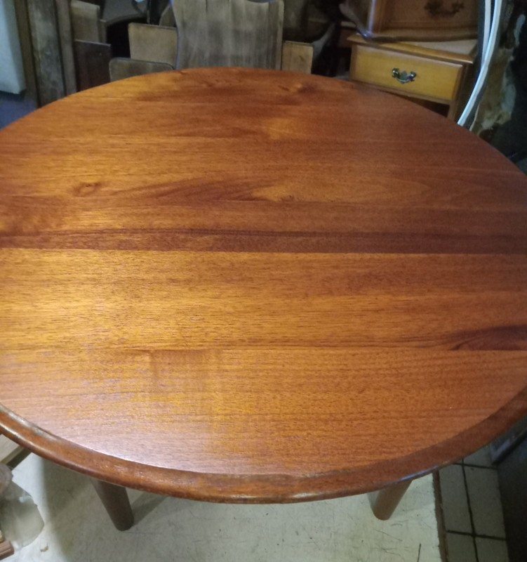 Mid Century Round Solid Walnut Coffee Table (CT-352) gallery