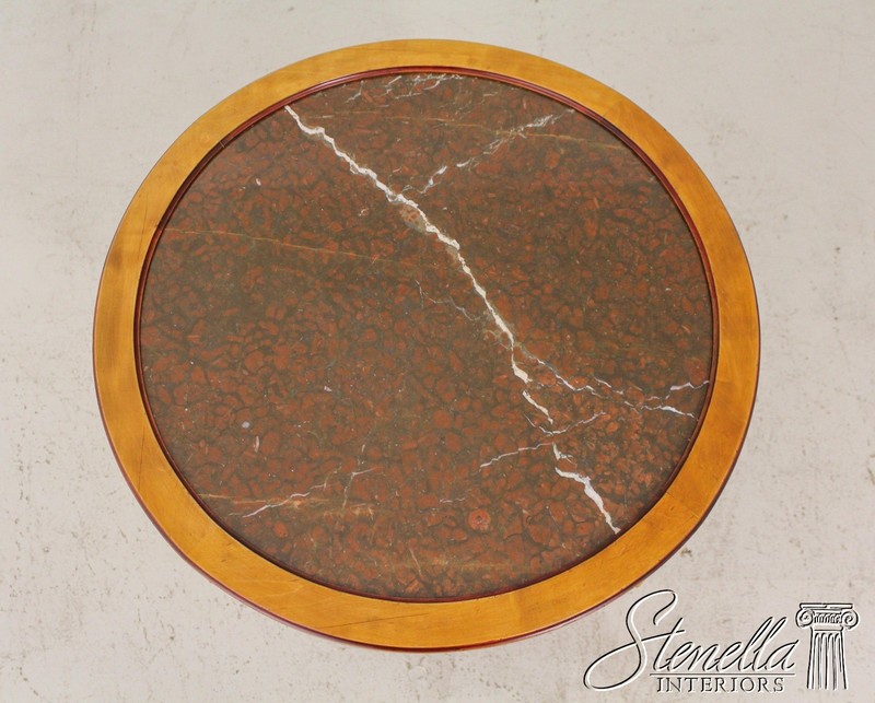 L58592: Round French Neoclassical Design Round Marble Top Lamp Table gallery