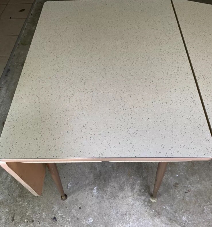 VTG MID CENTURY MODERN MCM DROP LEAF TABLE— one leaf hinge needs to be replaced gallery