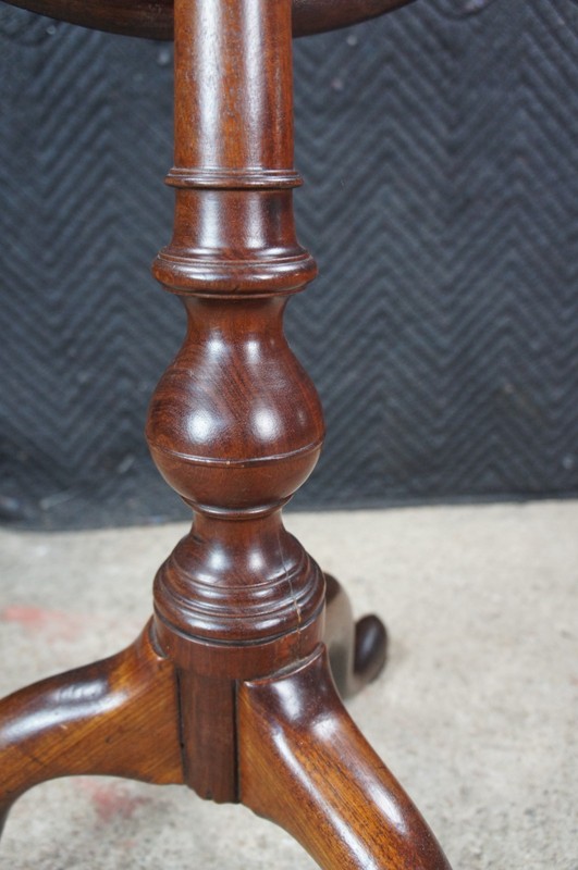 Antique Queen Anne Philadelphia Mahogany Tilt Top Birdcage Candlestand Tea Table gallery